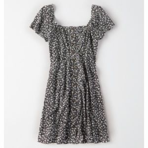 AE Square Neck Button Front Shift Dress